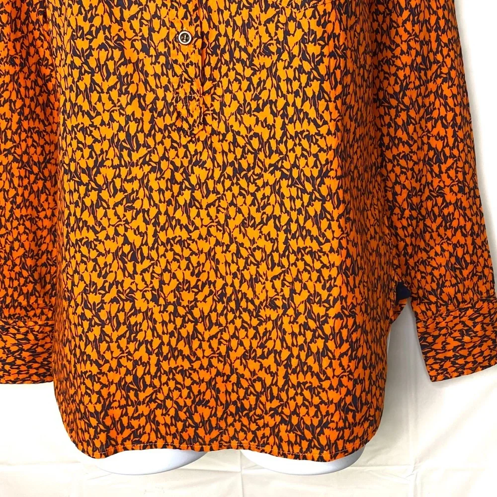 NWT J. Crew Tunic Shirt Top - XS Orange‎ Long Sleeve Blouse